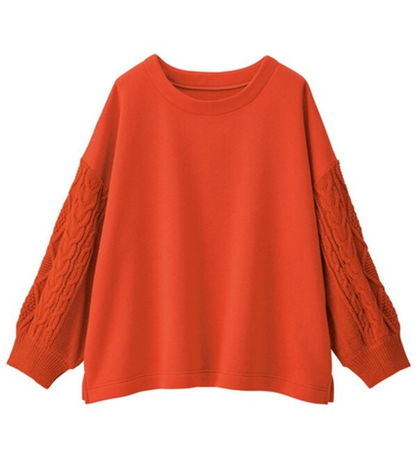 RANAN（ラナン）の「【毛玉になりにくい】裏起毛袖ニットプルオーバー（カットソー）」｜詳細画像