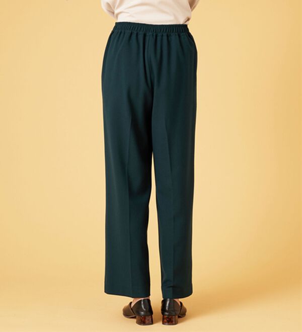 BELLUNA（ベルーナ）の「サマ見え（Ｗ）ストレッチ素材タブ使いワイドパンツ（ワイドパンツ・ガウチョ）」｜詳細画像