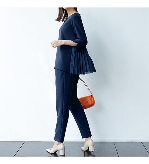 RANAN（ラナン）の「楽ちんキレイ見え！バックプリーツセットアップ（ブラウススーツ）」｜詳細画像