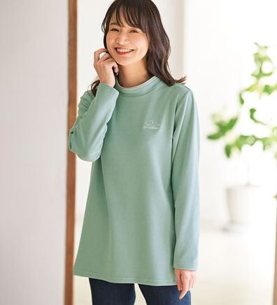 BELLUNA（ベルーナ）の「ふんわりなめらかネコちゃん刺しゅうチュニック（チュニック）」