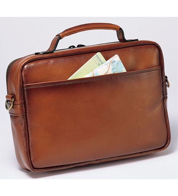 「アンティーク調　牛革クラシックバッグ（メンズショルダーバッグ）」｜詳細画像