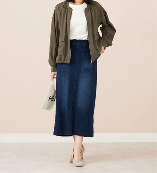 BELLUNA（ベルーナ）の「とろみ素材ポケットデザインブルゾン（ブルゾン）」｜詳細画像