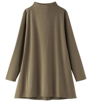 BELLUNA（ベルーナ）の「艶やかコットン１００％チュニック（チュニック）」｜ダークトープ