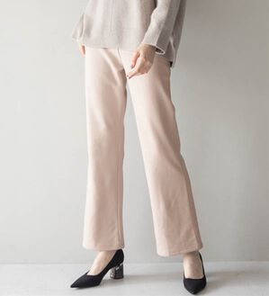 RANAN（ラナン）の「裏起毛！セミワイドパンツ（ワイドパンツ・ガウチョ）」｜ライトベージュ