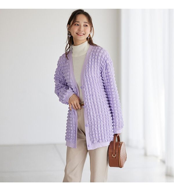 BELLUNA（ベルーナ）の「ポコポコが可愛いゆったりポップコーンカーディガン（その他カーディガン）」｜詳細画像