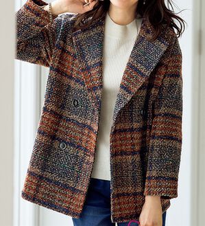 BELLUNA（ベルーナ）の「ビッグチェック柄コート（ハーフコート）」｜詳細画像