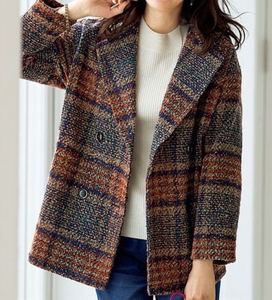 BELLUNA（ベルーナ）の「ビッグチェック柄コート（ハーフコート）」