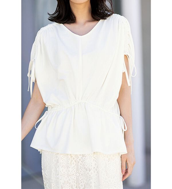 RANAN（ラナン）の「ひんやり！ギャザーデザインカットソー（チュニック）」｜詳細画像