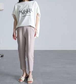 RANAN（ラナン）の「美脚シルエットクロップドパンツ（フルレングスパンツ）」｜ライトグレー