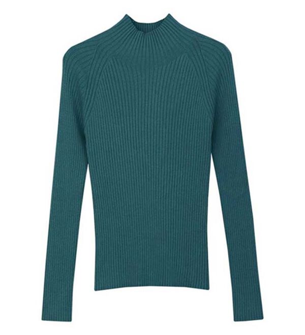 Pierrot（ピエロ）の「着回しストレッチリブハイネックニット（ニット・セーター）」｜詳細画像