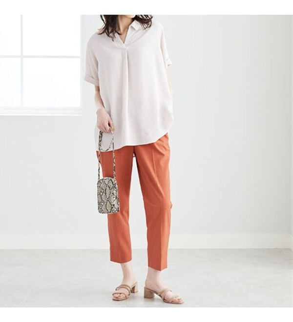 BELLUNA（ベルーナ）の「ジョーゼット素材スキッパーシャツブラウス（シャツ）」｜詳細画像