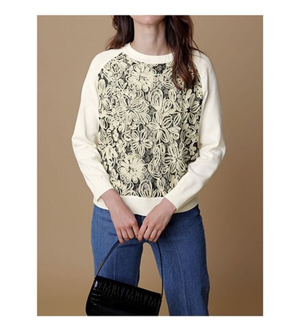 RANAN（ラナン）の「レース使いニットプルオーバー（ニット・セーター）」｜詳細画像