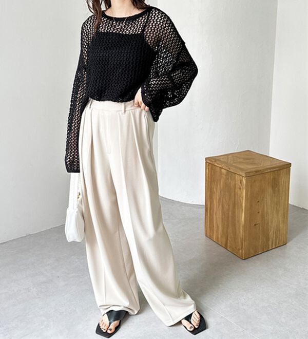 GeeRA（ジーラ）の「インタックスラックスワイドパンツ（フルレングスパンツ）」｜詳細画像