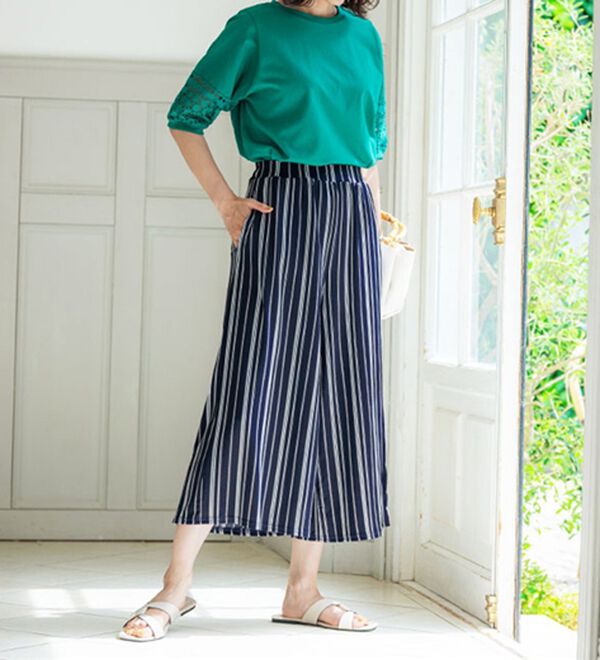 BELLUNA（ベルーナ）の「ヒンヤリ冷感イージーガウチョパンツ（ワイドパンツ・ガウチョ）」｜詳細画像