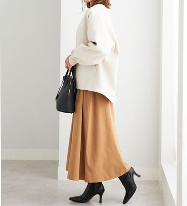 BELLUNA（ベルーナ）の「【ｍａｋｏさんコラボ】ウール調ノーカラーブルゾン（ブルゾン）」｜詳細画像