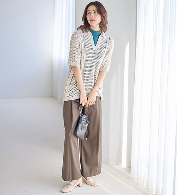 LAVIENNE（ラヴィエンヌ）の「【医師オススメ】ＵＶカット綿１００％スリーブレスハイネックプルオーバー＜カラフルコットン＞（肌着・インナーウェア）」｜詳細画像
