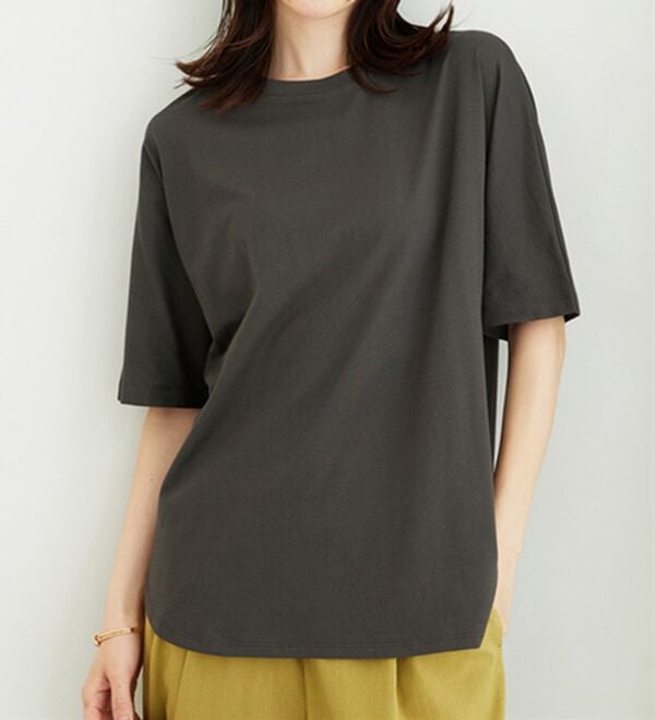 BELLUNA（ベルーナ）の「ひんやり！綿混裾ラウンドプルオーバー（カットソー）」｜詳細画像