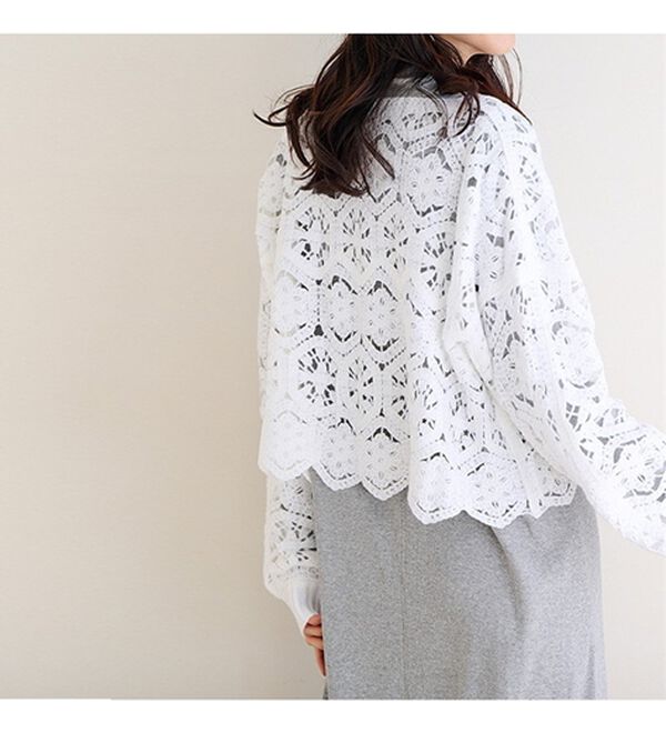 RANAN（ラナン）の「かぎ針風ショート丈プルオーバー（ニット・セーター）」｜詳細画像