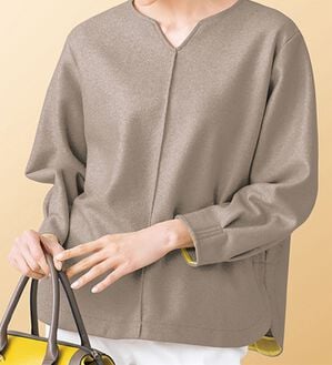 VINNO（ヴィノ）の「＜日本製＞ウール混キーネックプルオーバー（カットソー）」｜詳細画像