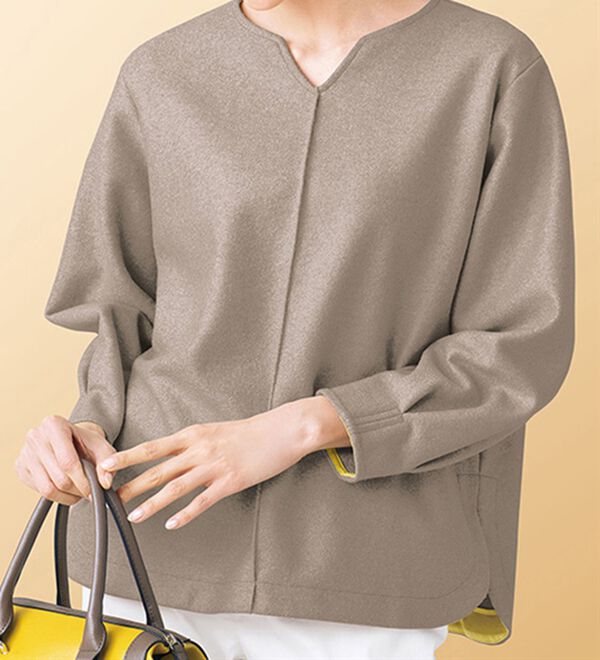 VINNO（ヴィノ）の「＜日本製＞ウール混キーネックプルオーバー（カットソー）」｜詳細画像