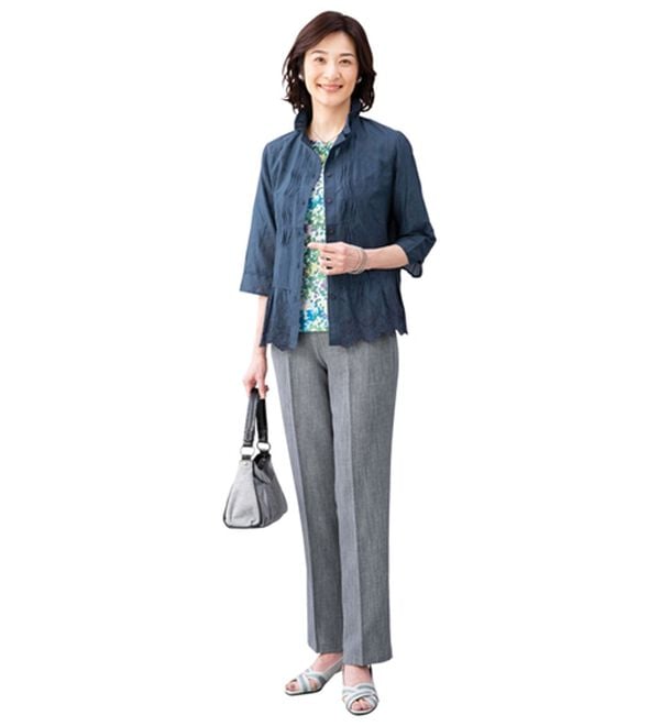 ルフラン（ルフラン）の「【２本組】日本製裾ファスナー付涼やか夏パンツ（フルレングスパンツ）」｜詳細画像