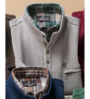 「＜コムルヴァン・オム＞着心地安心のダブル衿トレーナー（メンズトレーナー）」｜グレー