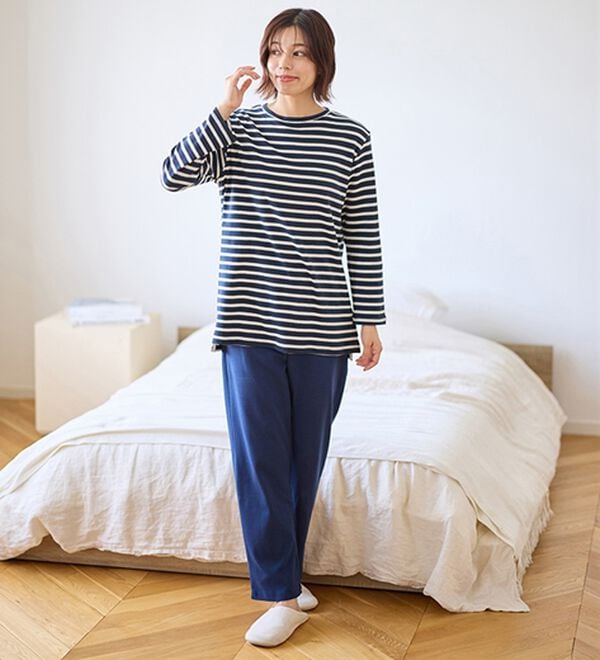 LAVIENNE（ラヴィエンヌ）の「【とろける肌心地】綿１００％あったかスムースパジャマ（パジャマ・ルームウェア）」｜詳細画像