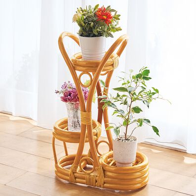 「籐フラワーラック（ラック・棚・本棚）」