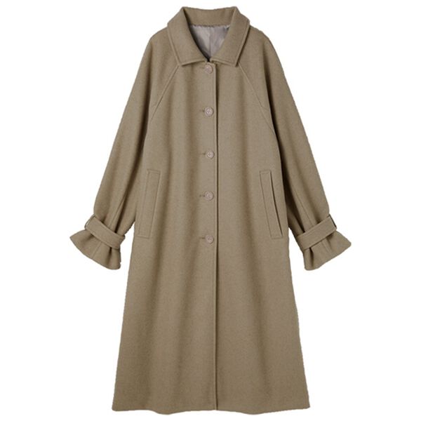 レオナール　シルク　花柄　ステンカラー　コート　リバーシブル　ベルト　希少9号M ウール調ステンカラーロングコート - ベルーナ【公式】