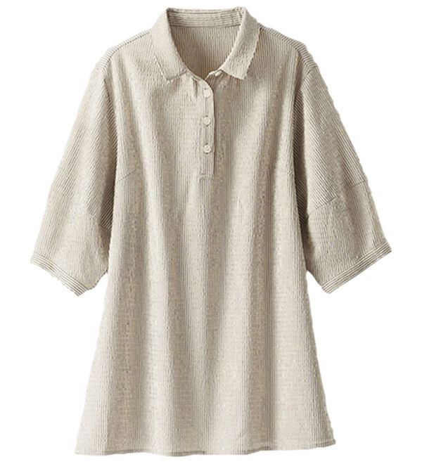 BELLUNA（ベルーナ）の「サッカー素材バックフレアーブラウス（ブラウス）」｜詳細画像