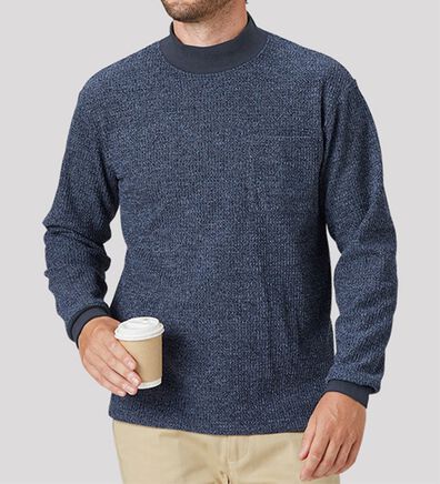 「＜コムルヴァン・オム＞この時期に嬉しい！裏起毛ワッフルハイネック（メンズカットソー）」