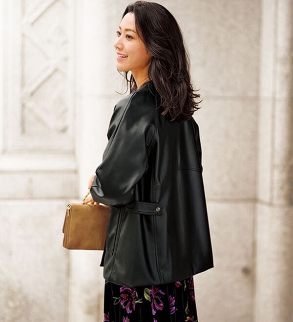 BELLUNA（ベルーナ）の「柔らかフェイクレザーポケット付ジャケット（その他ジャケット）」｜詳細画像