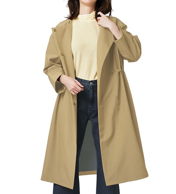 2つの機能付！ロング丈ノーカラーコート - ベルーナ【公式】