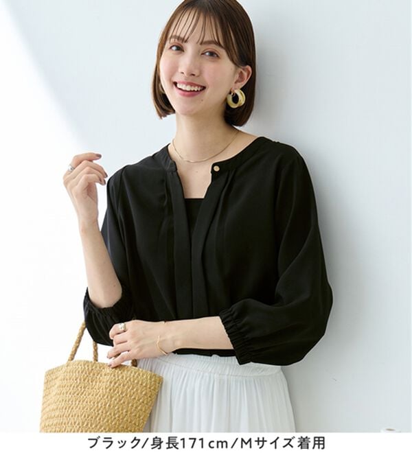 Viola e Viola（ヴィオラ エ ヴィオラ）の「さらさらＥＡＳＹ　２ＷＡＹ衿デザインブラウス（ブラウス）」｜詳細画像