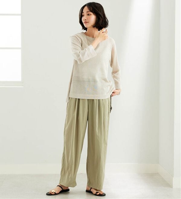 BELLUNA（ベルーナ）の「ビンテージ調タックワイドパンツ（ワイドパンツ・ガウチョ）」｜詳細画像