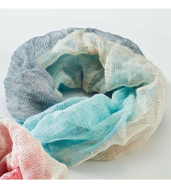 ルフラン（ルフラン）の「洗えるリネンシルク３色スヌード（ストール・スカーフ・マフラー）」｜ブルー系