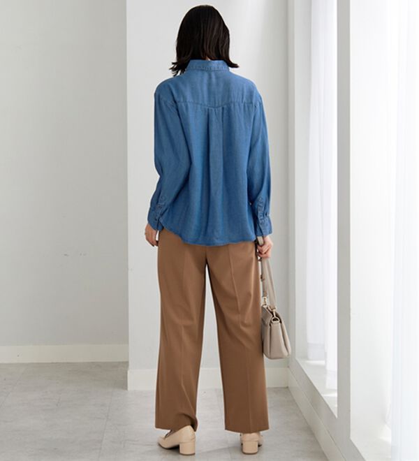 BELLUNA（ベルーナ）の「デニム素材レース使いシャツチュニック（チュニック）」｜詳細画像