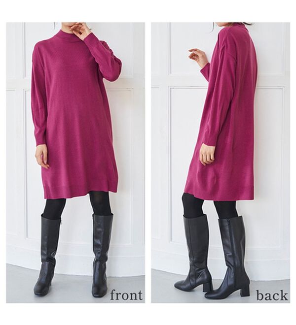 RANAN（ラナン）の「カシミヤタッチニットチュニックワンピース（チュニック）」｜詳細画像