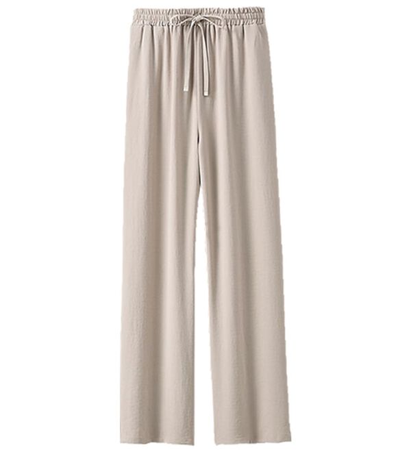 BELLUNA（ベルーナ）の「【快適Ｌａｂ．】お手入れ楽々ビンテージ調素材ワイドパンツ（ワイドパンツ・ガウチョ）」｜詳細画像