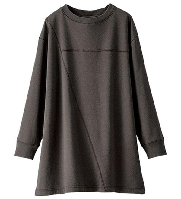 BELLUNA（ベルーナ）の「【快適Ｌａｂ．】ふんわりピーチ起毛切替チュニック（チュニック）」｜詳細画像