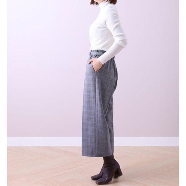 BELLUNA（ベルーナ）の「ストレッチ素材ベルト付ワイドパンツ（ワイドパンツ・ガウチョ）」｜詳細画像