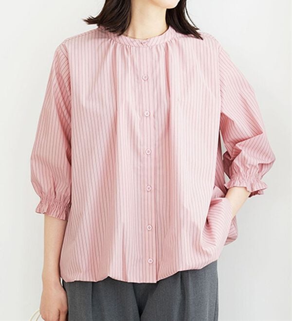 カデュネ 【美品】シャーリングバルーンブラウス M　ピンク 袖シャーリングバルーンブラウス - ベルーナ【公式】