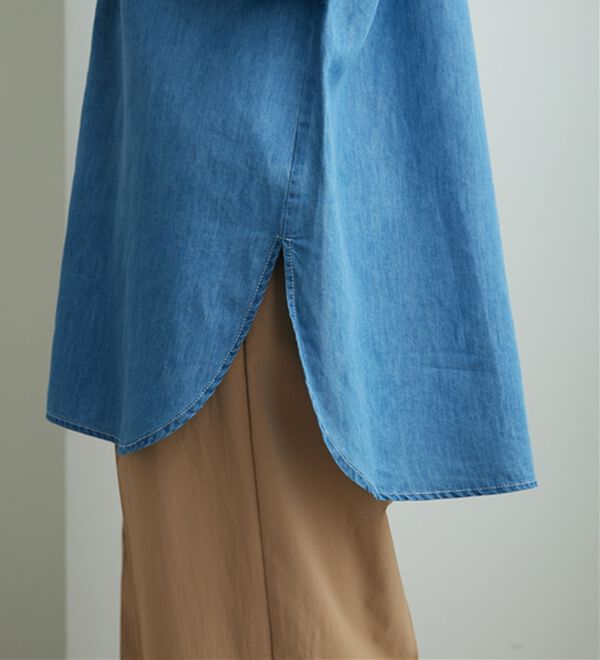 BELLUNA（ベルーナ）の「やわらかデニム素材シャツチュニック（チュニック）」｜詳細画像