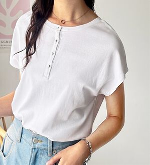 GeeRA（ジーラ）の「綿１００％前後２ＷＡＹシルケットフレンチスリーブカットソー（Tシャツ）」｜オフホワイト