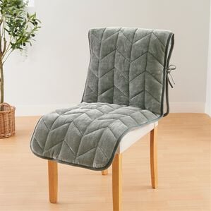 iellio（イエリオ）の「あったかフランネルチェアカバー＜座椅子カバー・こたつ椅子カバー・吸湿発熱・抗菌防臭＞（チェアカバー・チェアパッド）」｜チャコールグレー