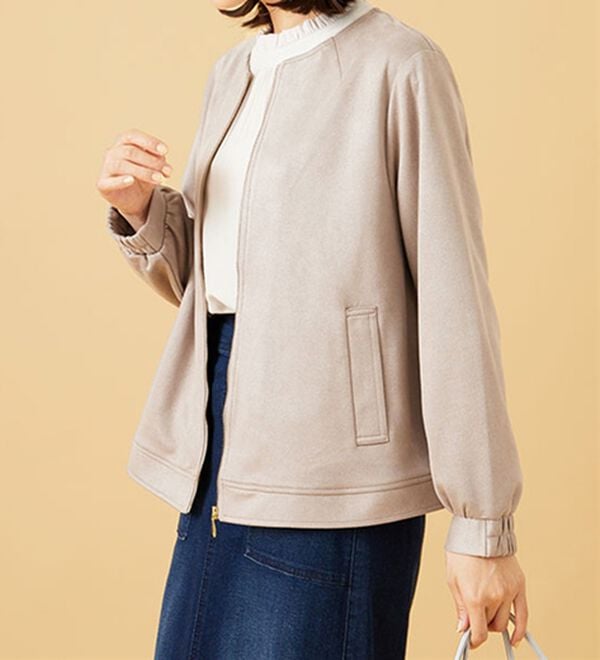BELLUNA（ベルーナ）の「フェイクスエード切替ミドル丈ジャケット（その他ジャケット）」｜詳細画像