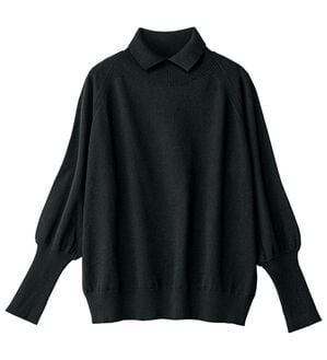 ルフラン（ルフラン）の「＜スタイルプリュ＞衿付プルオーバー（ニット・セーター）」｜黒