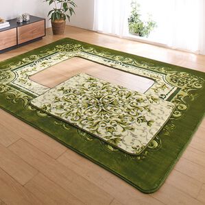 「暖か掘りごたつ用カーペット「シャルマン」（ラグ）」｜グリーン