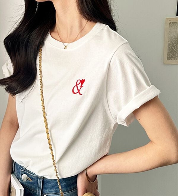 GeeRA（ジーラ）の「アンドハート刺しゅうＴシャツ（Tシャツ）」｜詳細画像