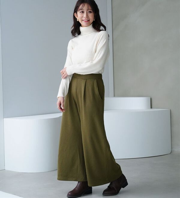 A HAPPY MARILYN（アハッピーマリリン）の「【Ｌ～８Ｌ】もわもわシャギーで下半身の冷え対策！選べる３丈 裏起毛 裏シャギー ワイドパンツ（ワイドパンツ・ガウチョ）」｜詳細画像